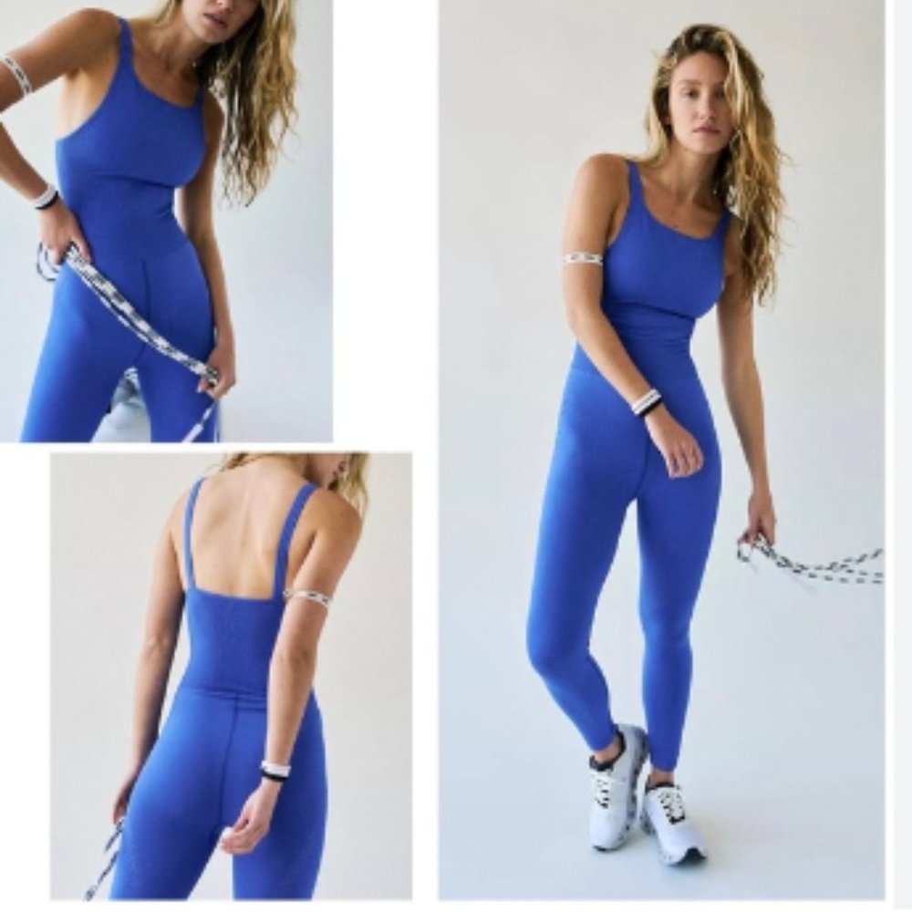 Free People Movement (green) Good Karma high-neck onesie